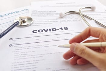 COVID-19 Health insurance health form. covid-19 paperwork