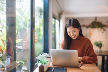Young thai woman working abroad