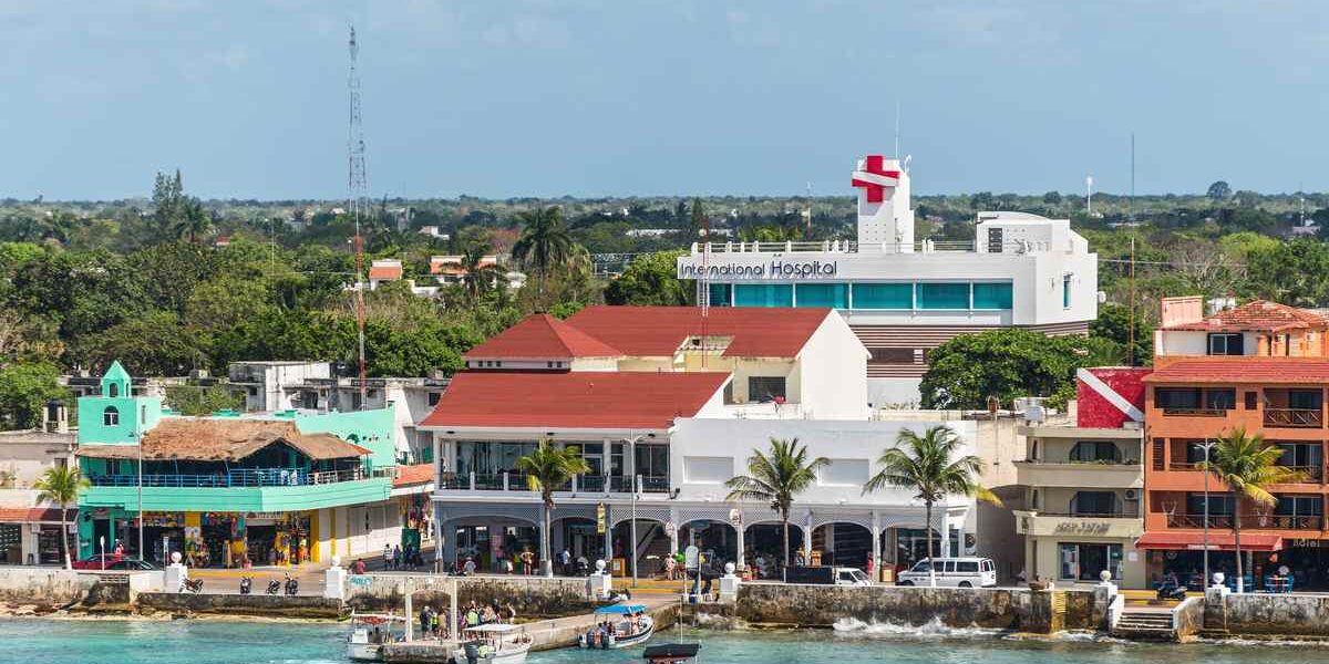 mexican-hospital a coastal hospital in San Miguel de Cozumel, Mexico, where tourists are required to have travel insurance for Mexico