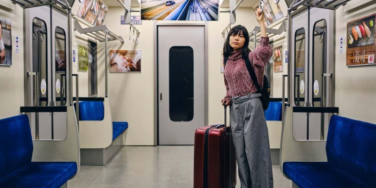 woman-on-metre-japan a woman traveling on a women-only train carriage in Japan